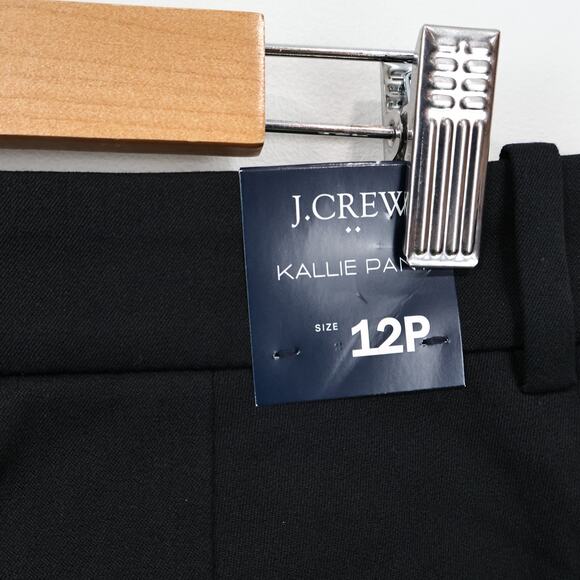 NWT J.Crew Factory Petite Kallie Straight-Leg Stretch Pant Black Size 12 Petite - Picture 8 of 11